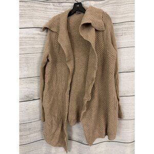 Vince Beige Open Front Honeycomb Knit Cardigan Sweater Size M